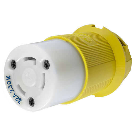 Hubbell Marine Twist-Lock Connector, 32A 230V, Yellow image number 0