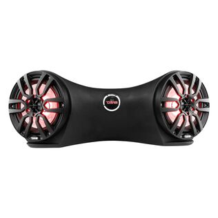 HYDRO 8" NXL-8BK Double Jet ski Rear Sound Bar with Integrated RGB LED Lights, 750 Watts, Black