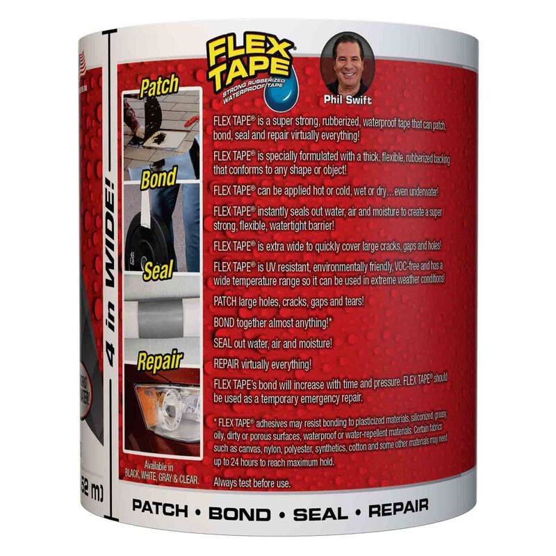 FLEX TAPE Clear Mini Waterproof Tape Patches, 3 x 4-In., 2-Pack