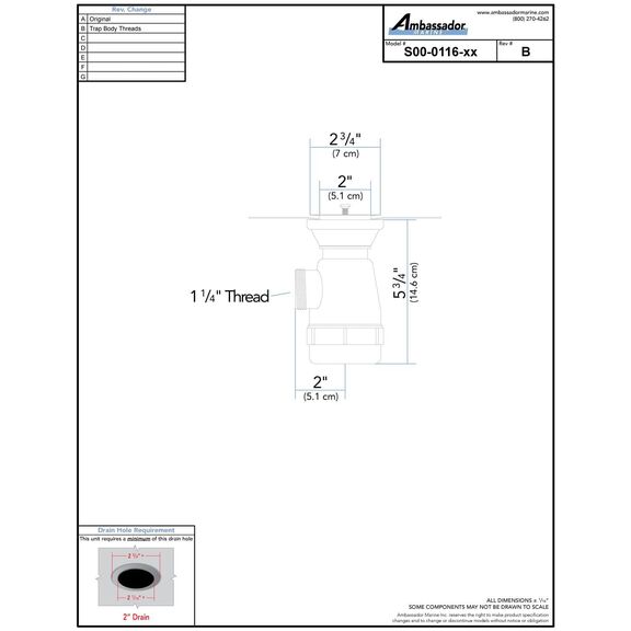 2" Drain, Trap Sink Drain, 1-1/4"-M Thread, w/Chain Stopper Ultra-Mirror Finish image number 3