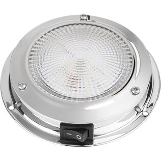 SEAFLO 5" LED Dome Light with White/Red Output & Rocker Switch - Stainless Steel, 12V