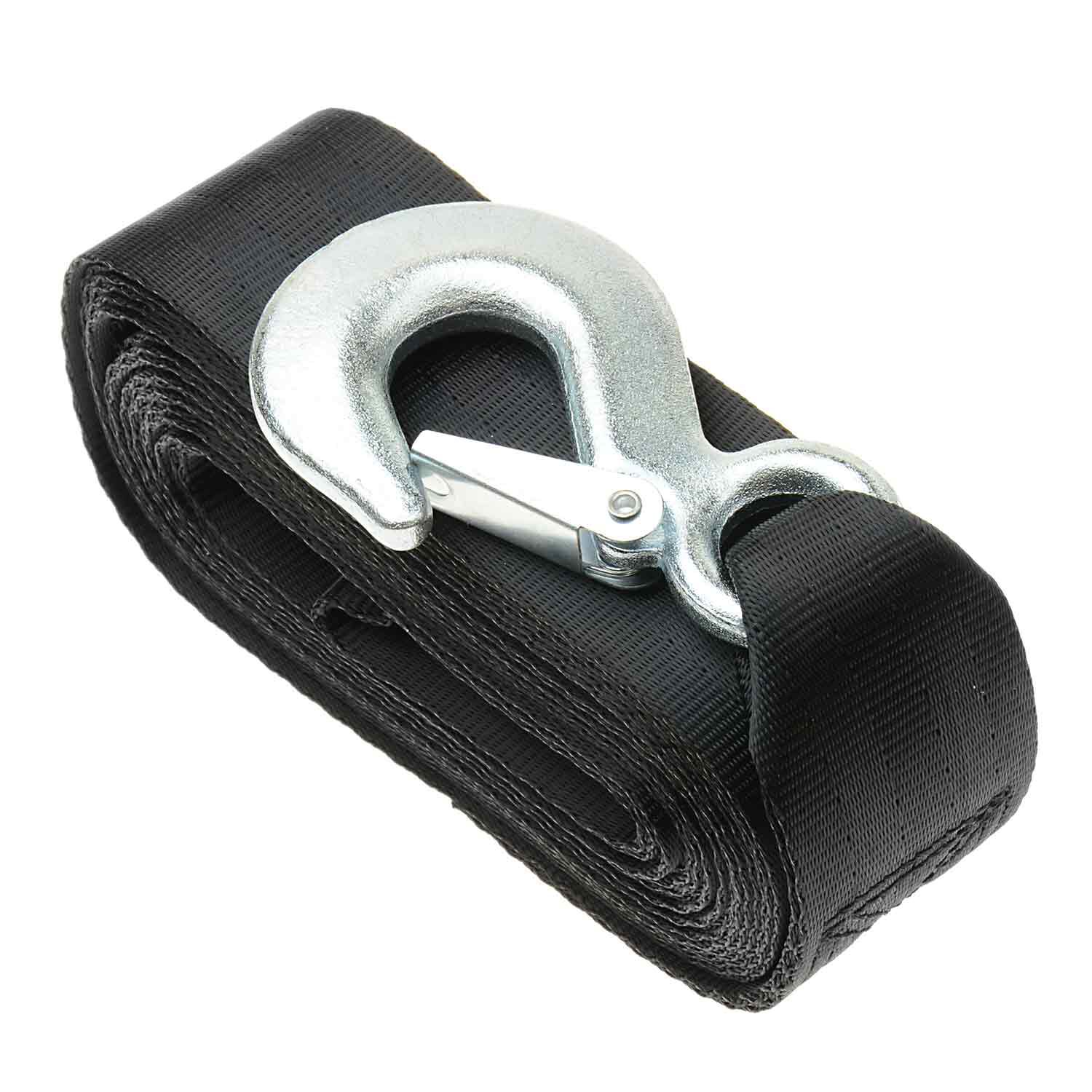 Trailer Winch Strap and Hook, 20' x 2"