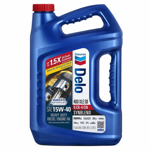 Chevron Delo 400 XLE SB 15W-40, Synthetic Blend, Heavy Duty Diesel Engine Oil image number 0