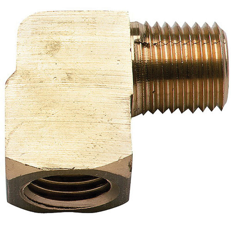 1/4" Male/Female NPT Fuel Tank Vent Brass Elbow image number 0