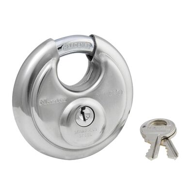 2 3/4" (70 mm) Wide Stainless Steel Discus Padlock with Shrouded Shackle