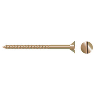 Silicon Bronze Slotted Flat-Head Wood Screws