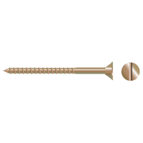 6" X 3/4" Silicon Bronze Slotted Flat-Head Wood Screws, 100-Pack image number 0