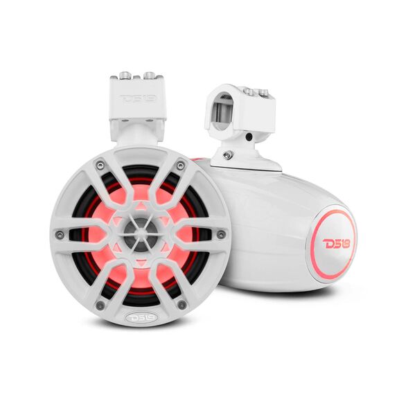 HYDRO 6.5" Marine Tower Speakers with Integrated RGB LED Lights, 300 Watts, White image number 0