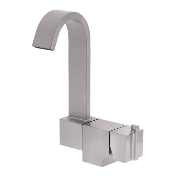 Artaine Folding Faucet, Hot/Cold Mixer, J-Spout, Brushed Nickel image number 0