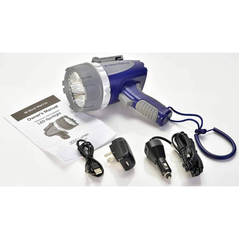 Waterproof 3000-Lumen Rechargeable LED Spotlight image number 1