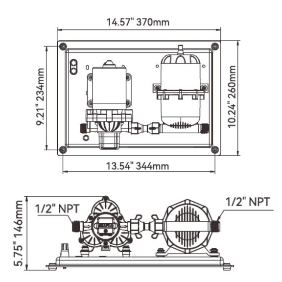 SEAFLO 33-Series Water Pump & Accumulator Tank System, 12V DC, 3.0 GPM, 45 PSI image number 3