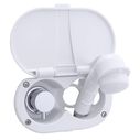 Aidack Transom Shower Hot/Cold Mixer, Arctic White Cup & Lid, Small Arctic White Sprayer, 10' White Rubber Hose, Chrome Aidack Handle image number 1