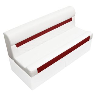 Wise DLX106-1906 DLX Series 55" Pontoon Bench Cushion Set - White / Crimson Red