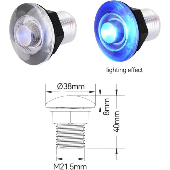 SEAFLO 06 Series Flush Mount Livewell LED Light - Blue, 12V image number 2