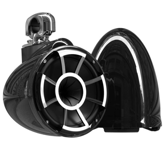 Wet Sounds REV 10 Black V2 Revolution Series 10" Marine Tower Speakers with Stainless Steel Swivel Clamps (Pair) image number 0