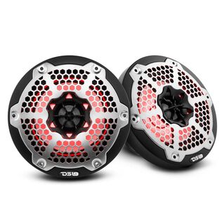 HYDRO 6.5" 2-Way Marine Speakers with Integrated RGB LED Lights, 300 Watts, White