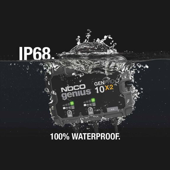Noco Genius GENPRO10X2 Onboard Waterproof Marine Battery Charger with Precision Smart Charging, Battery Repair Mode and Advanced Temperature Compensation, 20 Amp, 12V, 2-Bank image number 4