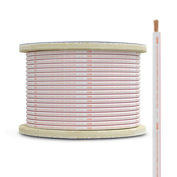8-GA Marine Grade Tinned 100% Copper OFC Power Wire, 100 Feet image number 0