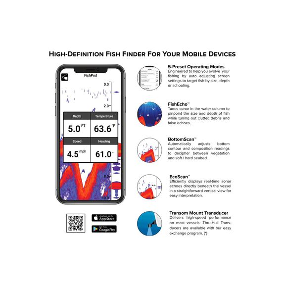 HawkEye FishPod 10BX Boat Mount Bluetooth Fishfiinder image number 3