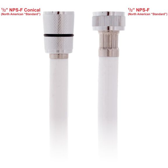 Hose 6' Rubber PVC 1/2" NPS-F + 1/2" NPS-F White image number 1