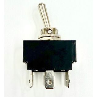 Chrome Plated Toggle Switch, On/Off/(On), DPDT
