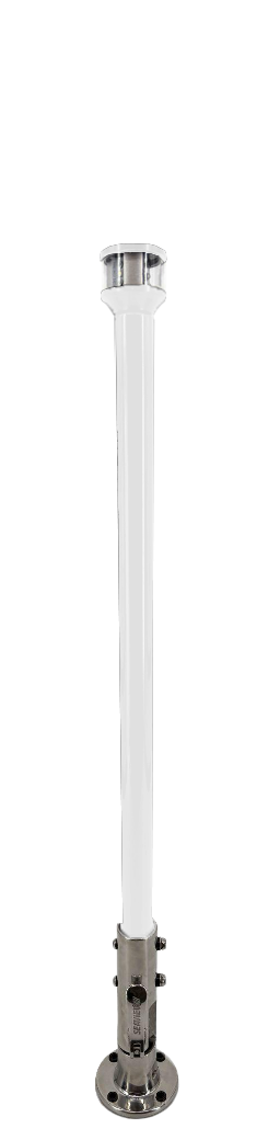 12" Manually Folding Light Post with 316 Stainless Steel Base & LTBLED12C5 Navigation Light - White