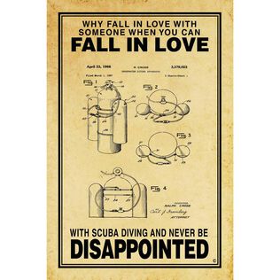 Fall in Love with Scuba Poster Parchment