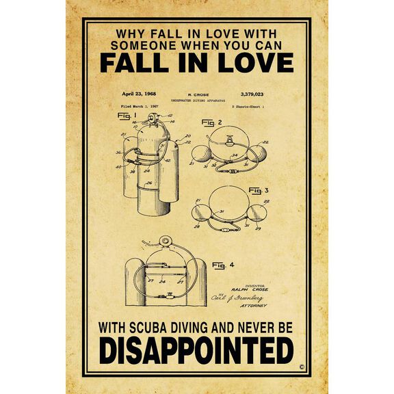 Fall in Love with Scuba Poster Parchment image number 0