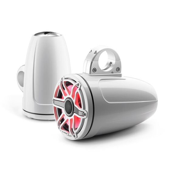 M6-770ETXv3-Gw-S-GwGw-i&nbsp;7.7" Enclosed Marine Coaxial Speaker System, Gloss White, White Sport Grille with RGB LED Lighting image number 3