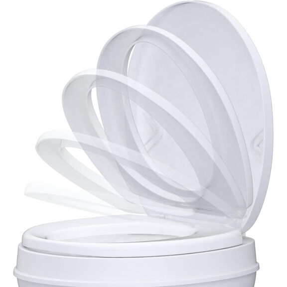 Soft-Close RV Toilet Replacement Seat and Cover, White image number 2