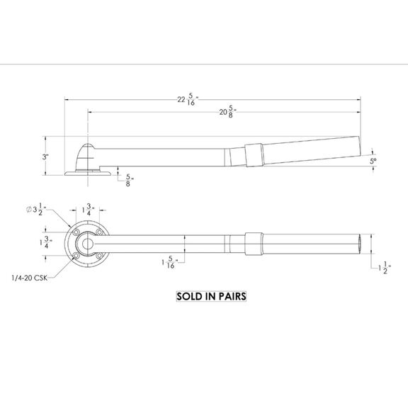 Leaning Post Replacement Aluminum Backrest Arms image number 1
