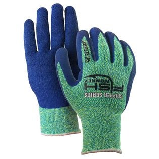 Fish Monkey Gripper Fillet Glove, Neon Green/Royal, Large/X-Large