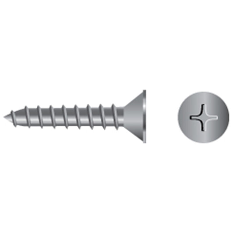 #14 X 3" Stainless Steel Phillips Flat-Head Tapping Screws, 4-Pack image number 0