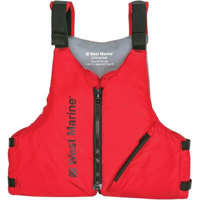 Universal Paddle Life Jacket, Adult 30"-52" Chest, Red