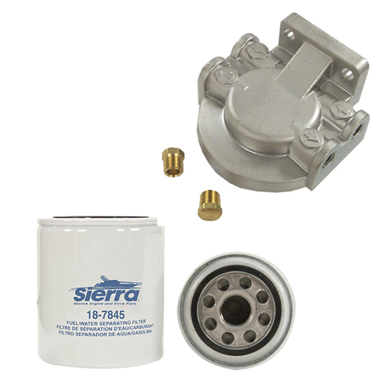 18-7777-1 1/4" Stainless Steel Tall Fuel Filter/Water Separator Kit, 21 Micron