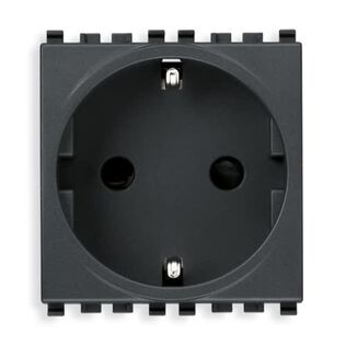 Vimar Eikon 2P+E 16A German SCHUKO SICURY Socket Outlet, Grey, 2-Module