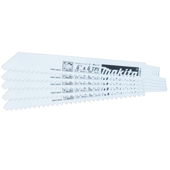 6" Wood Cutting Recipro Saw Blade, 6TPI, 5-Pack image number 0