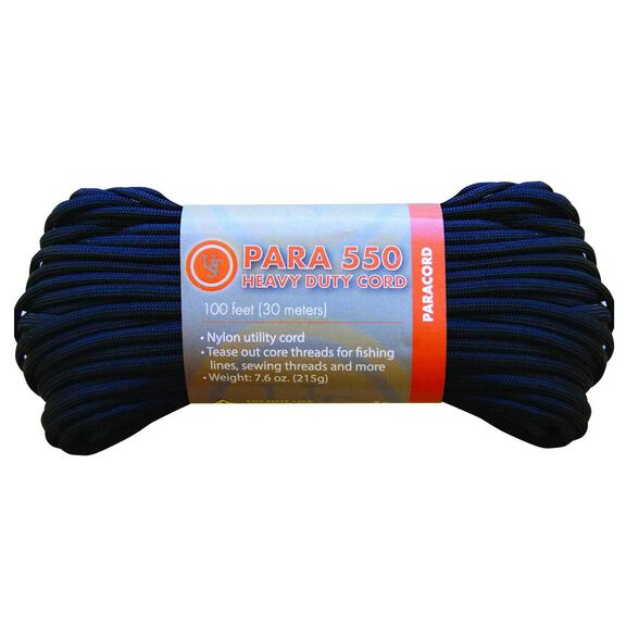 100' Utility Paracord 550 Hank, Black image number 0