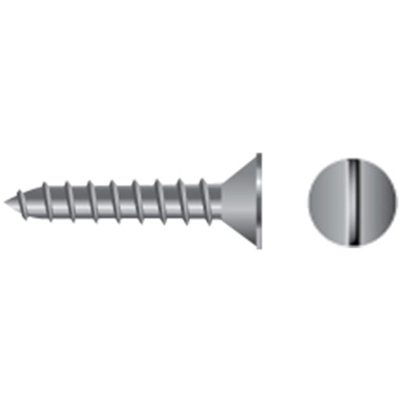 #4 X 1/2" Stainless Steel Slotted Flat-Head Tapping Screws, 100-Pack image number 0