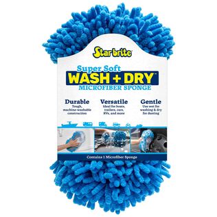 Microfiber Sponge, Reggae Blue, Dual-Sided Scrubbing & Dusting, Machine Washable