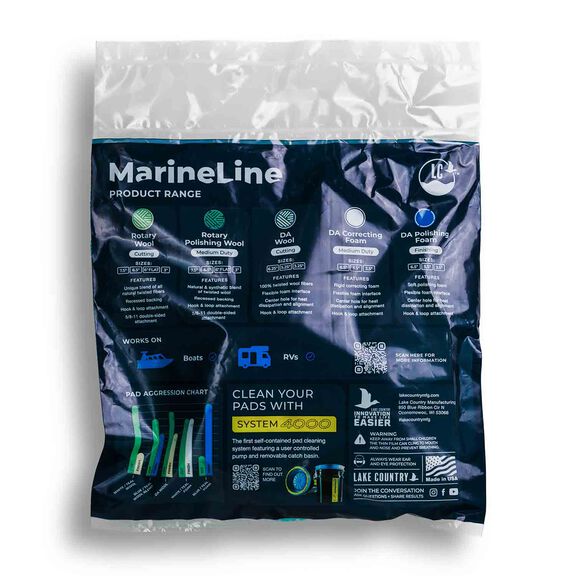 Marine Line 3" Flat Single Sided Twisted Wool Cutting Pad, 2-Pack image number 2