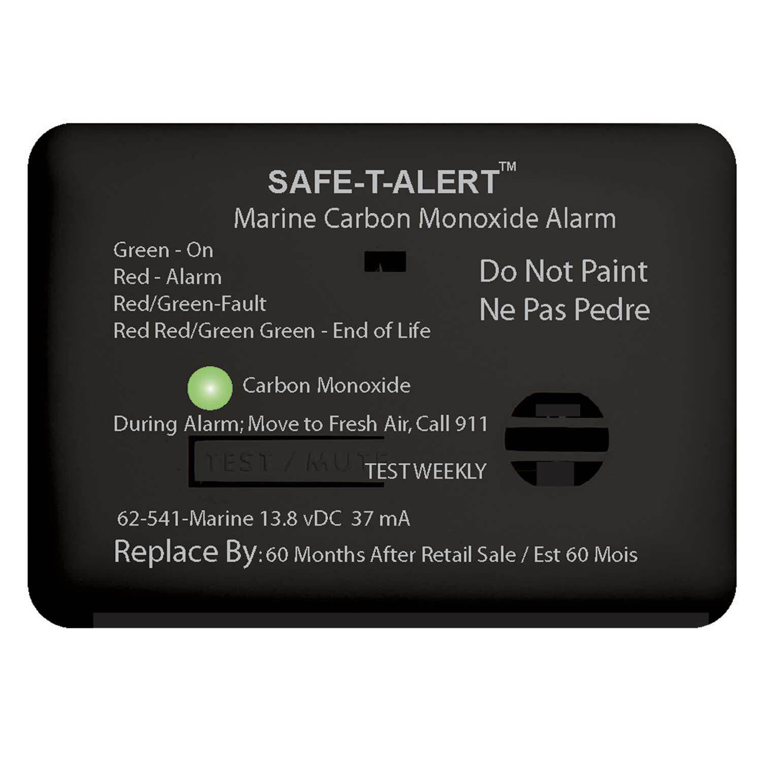 12V-Marine Surface Mount White Safe-T-Alert 62 Series Carbon Monoxide Alarm 