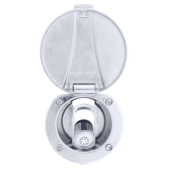 Recessed Shower Chrome Cup with Stainless Steel Lid, Hammer-Head Arctic White Sprayer, 6' White Rubber Hose image number 4