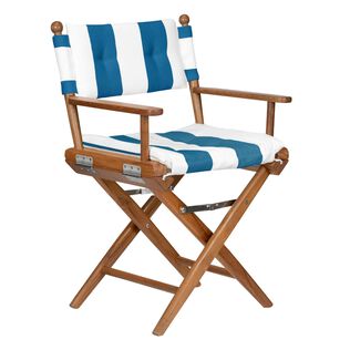 Premium Grade Teak Newport Folding Director's Chair with Cabana Regatta Sunbrella&reg; Fabric Seat Cushions