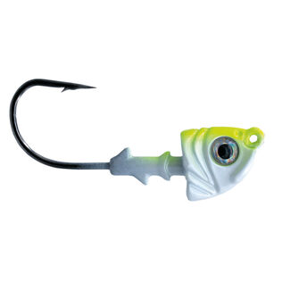 1st Gen Lead Jig Heads, 1oz., White/Chartreuse