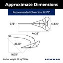 DTX Stainless Steel Anchor - 70 lbs. image number 1