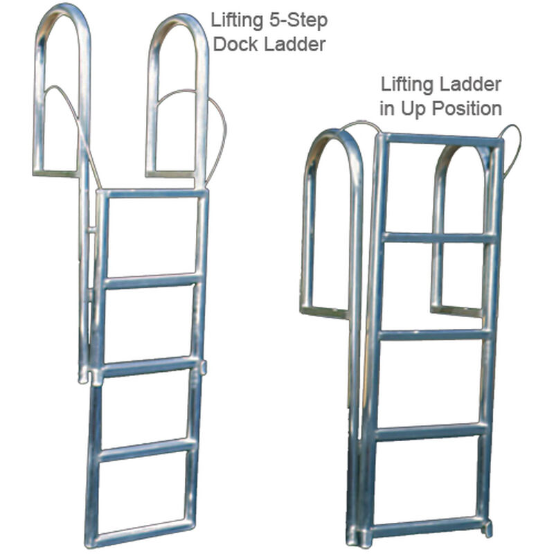 Lifting Ladder, 5-Step, Wide Rung image number 0