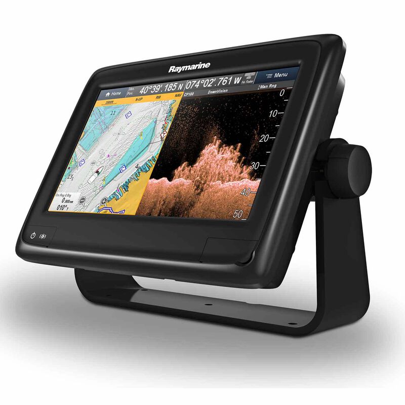 a98 Multi-Function Touchscreen Display with Built-in CHIRP Sonar and CHIRP Downvision™, Wi-Fi and US C-MAP Essentials Charts, CPT-100 Transom Mount Transducer image number 0