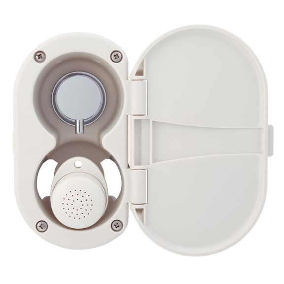 Aidack Transom Shower Hot/Cold Mixer, Warm White Cup & Lid, Small Warm White Sprayer, 10' White Rubber Hose, Chrome Aidack Handle image number 6