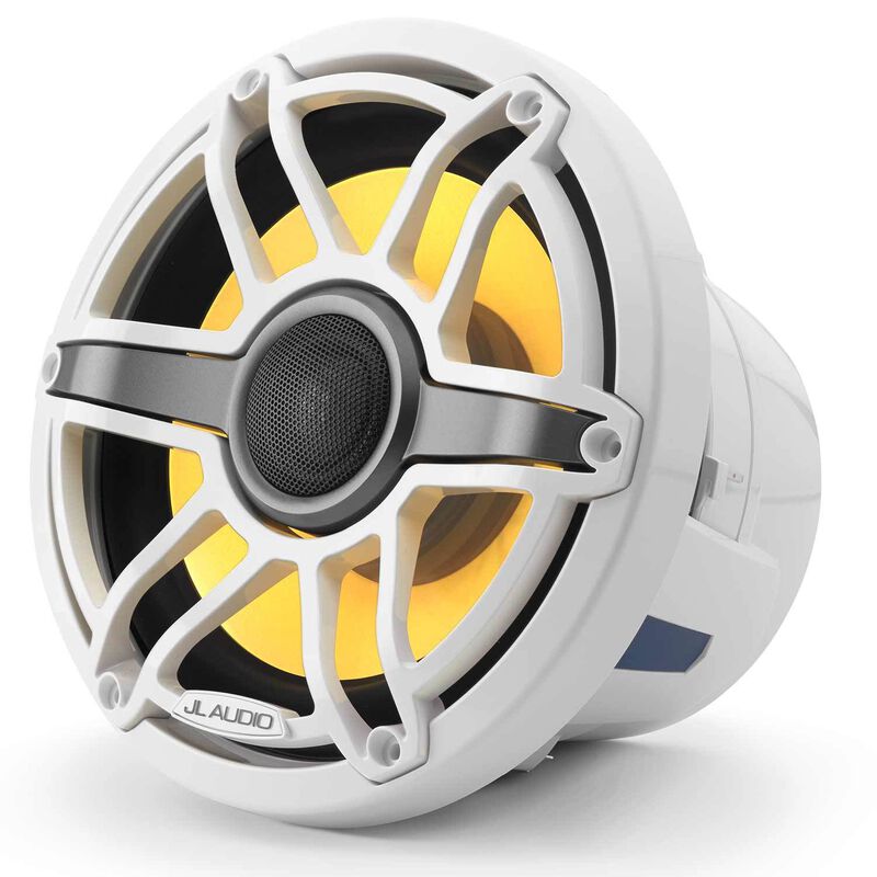M6-880X-S-GwGw-i 8.8" Marine Coaxial Speakers, White Sport Grilles with RGB LED Lighting image number 4